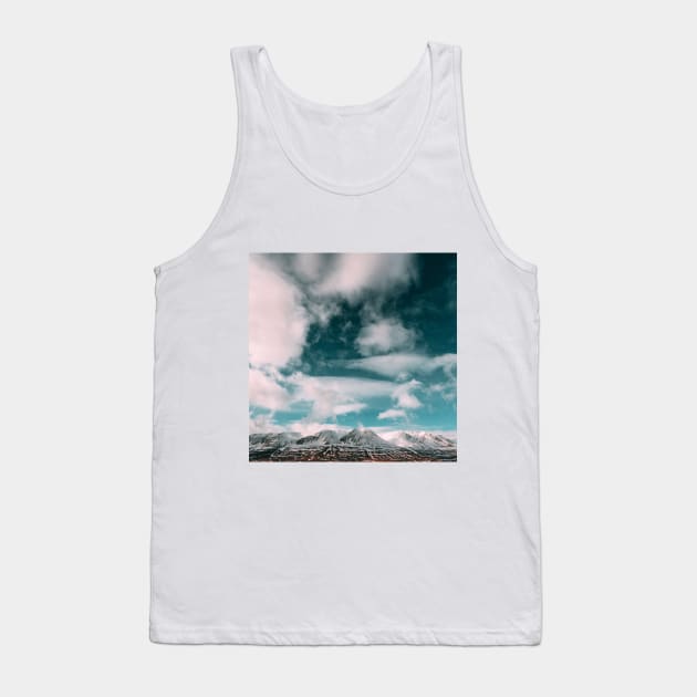 SCENERY 42 - White Cloud Green Sky Horizon Mountain Peak Tank Top by artvoria